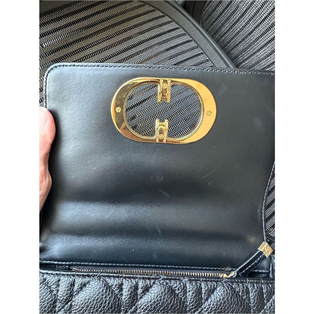 NEW Dior Caro Small Crossbody Shoulder Bag Black Gold Supple Cannage Leather - Picture 13 of 14
